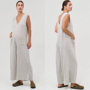 Nothing Fits But Mochi Knit Jumpsuit Maternity Gray One size